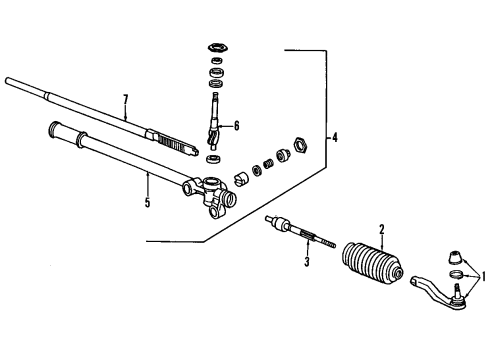 1992 Acura NSX Steering Column & Wheel, Steering Gear & Linkage Dust Seal, Tie Rod Diagram for 53537-SL0-A02