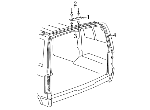 2003 GMC Safari High Mount Lamps High Mount Lamp Diagram for 15030163