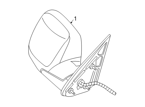 2005 Chevrolet Avalanche 1500 Outside Mirrors Mirror Asm-Outside Rear View (Arabic) *Black Diagram for 15124833