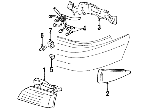 1997 Buick Skylark Headlamps Headlamp Assembly-(W/ Parking & Turn Signal Lamp) Diagram for 16524848