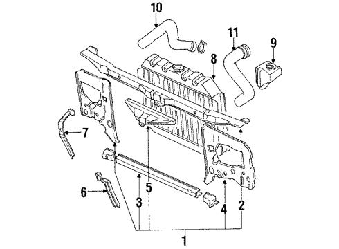 1991 Infiniti M30 Radiator & Components, Radiator Support Hose RADIATR Diagram for 21501-F6600