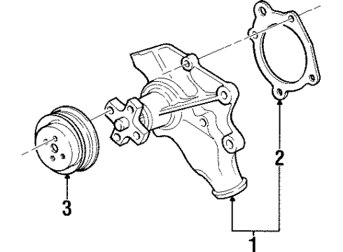 1997 Jeep Cherokee Water Pump Pulley-Water Pump Diagram for 53002907AB