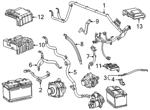 2020 GMC Sierra 3500 HD Battery - Chassis Electrical Positive Cable Diagram for 84655053