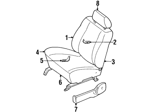 1997 Ford Escort Front Seat Components Seat Cushion Diagram for F7CZ54632A22AA