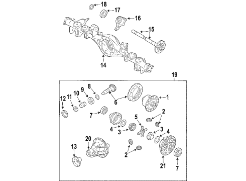 2003 Kia Sorento Rear Axle, Differential, Propeller Shaft Rear Wheel Bearing Diagram for 523713E000