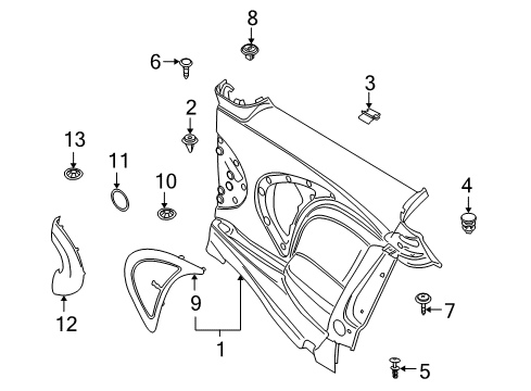 2012 Mini Cooper Interior Trim - Quarter Panels Screw, Self Tapping Diagram for 07119903911