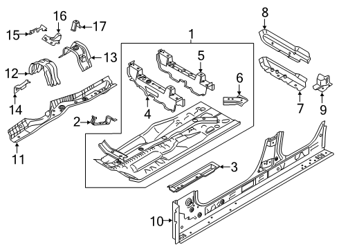 2019 BMW X4 Floor LEFT REAR SEAT CONSOLE Diagram for 41118498893