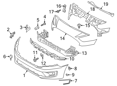 2022 Ford Transit Connect Bumper & Components - Front Fog Lamp Bolt Diagram for -W701459-S424