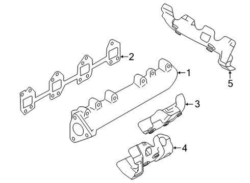 2020 GMC Sierra 2500 HD Exhaust Manifold Manifold Gasket Diagram for 12676148