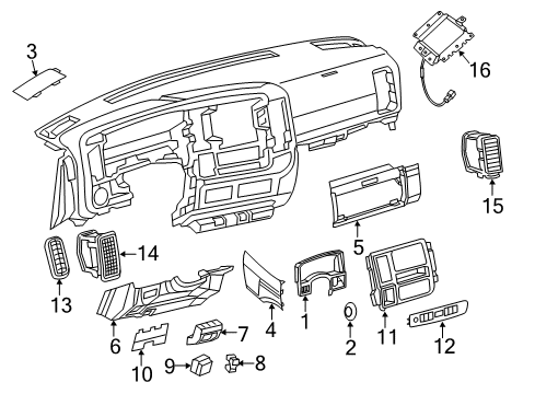 2015 Nissan NV3500 Cluster & Switches, Instrument Panel Lid-Cluster Diagram for 68240-1PA0A