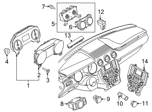 2020 Ford Mustang Cluster & Switches Cluster Assembly Diagram for KR3Z-10849-VB