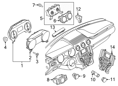 2020 Ford Mustang Cluster & Switches Cluster Assembly Diagram for KR3Z-10849-JL