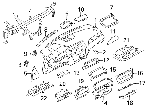 2018 BMW X4 Instrument Panel Fillister Head Screw Diagram for 07149187173