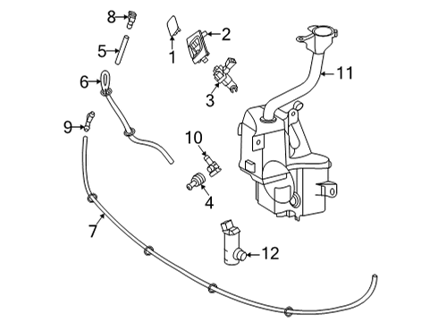 2022 Lexus NX450h+ Washer Components Hose Diagram for 90075-15102