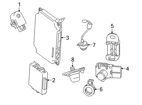 2013 Lexus RX450h Electrical Components Sensor, Ultrasonic Diagram for 89341-33210-J5