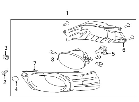 2013 Honda Fit Fog Lamps Foglight Unit, Driver Side (Coo) Diagram for 33952-TK6-A51