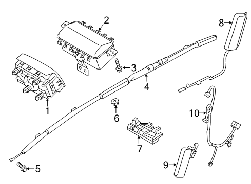 2017 Genesis G90 Air Bag Components Module Assembly-Knee Air Bag Diagram for 56970-D2000-NNB