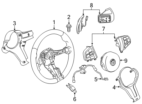 2020 BMW 440i xDrive Cruise Control Sport Multifunct Steering Wheel Switch Diagram for 61319261861