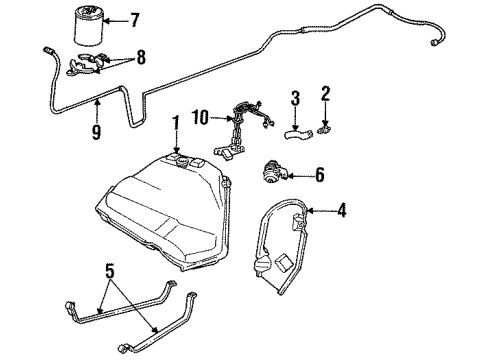 1991 Buick Century Fuel System Components Strap-Fuel Tank Diagram for 561181