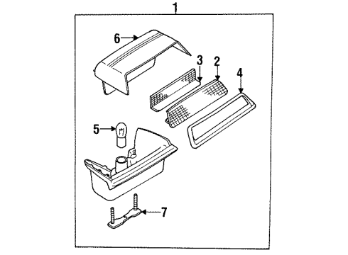 1987 Nissan Maxima High Mount Lamps Lamp Assembly-Stop Brown Diagram for 26590-29E01