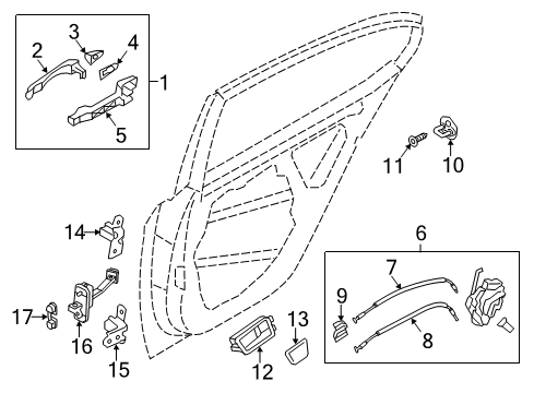 2016 Kia Cadenza Rear Door Power Window Rear Switch Assembly Diagram for 935803R200