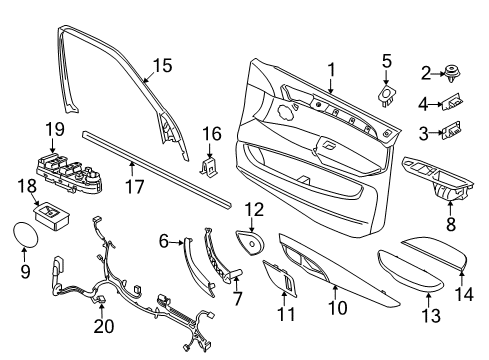 2016 BMW X5 Front Door Cover, Window Frame, Door Front Left Diagram for 51337395383
