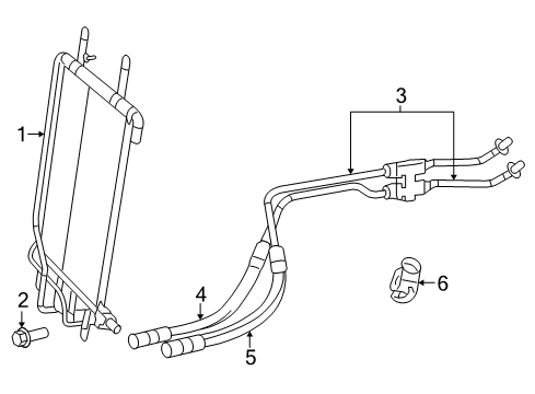 2009 Chrysler Aspen Trans Oil Cooler TRANSLINE-Oil Cooler Pressure And Ret Diagram for 55080009AB