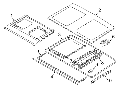 2016 BMW i3 Sunroof Slipstream Deflector Diagram for 54107361009