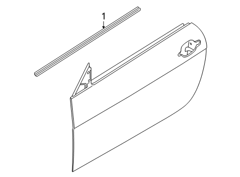 2007 BMW 650i Exterior Trim - Door Channel Cover, Exterior, Door, Front Left Diagram for 51337008569