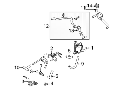 2022 Lexus NX250 Trans Oil Cooler Oil Cooler Tube Diagram for 32907-0R030