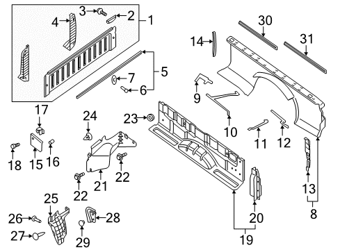 2019 Nissan Titan Front & Side Panels Lid-Gas Filler Diagram for K3870-EZ1MB