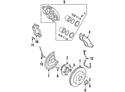 2000 Dodge Ram 1500 Anti-Lock Brakes Stud Hub Diagram for 4773408