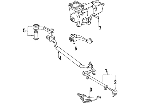 1988 BMW 735i Steering Column & Wheel, Steering Gear & Linkage Right Tie Rod Arm Diagram for 32211131176