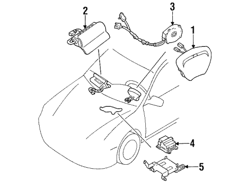 2000 Ford Escort Air Bag Components Diagnostic Unit Diagram for F8CZ-14B321-AC