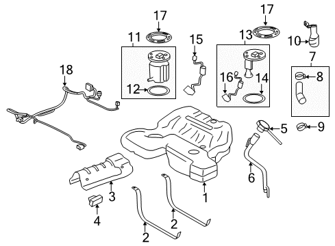 2012 Cadillac CTS Fuel Supply Pedal Travel Sensor Diagram for 10379039