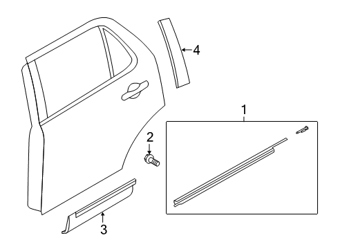 2018 Ford Police Interceptor Utility Exterior Trim - Rear Door Lower Molding Diagram for FB5Z-7825556-DA