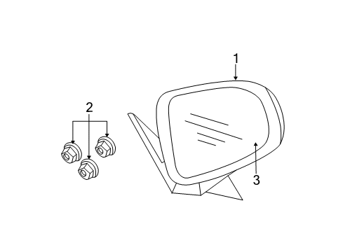 2000 Chevrolet Monte Carlo Outside Mirrors Mirror Kit, Outside Rear View (W/Glass And Motor) Diagram for 88894727