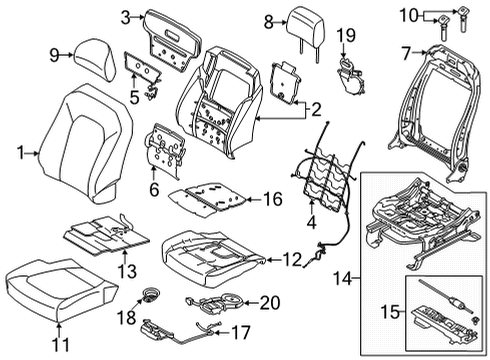 2021 Ford F-150 Power Seats Switch Diagram for DG9Z-14A701-BH
