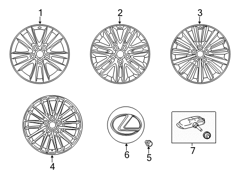 2014 Lexus LS460 Wheels Nut, Hub W/WASHER Diagram for 90942-01111