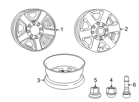 2014 Ram 3500 Wheels Wheel-Aluminum Diagram for 1VQ85DD5AC