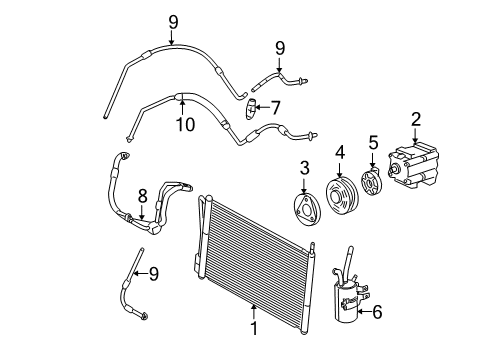 2005 Ford Focus Air Conditioner AC Line Diagram for 6S4Z-19835-AA