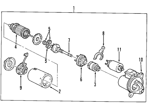 1997 Ford F-250 Starter Brushes Diagram for E9OZ11061C