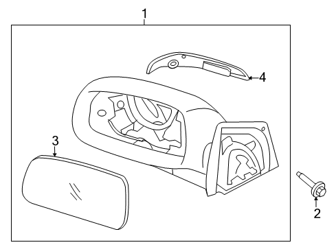 2015 Hyundai Tucson Outside Mirrors Mirror & Holder Assembly-Outside Rear Vi Diagram for 87611-2S010