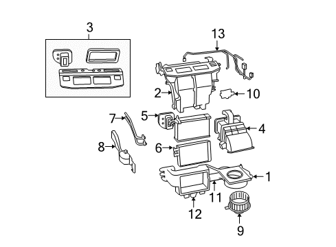 2009 Dodge Grand Caravan Blower Motor & Fan Core-Heater Diagram for 68059166AA