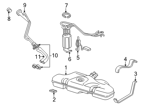 1999 Pontiac Sunfire Senders Pipe Asm-Fuel Tank Filler Diagram for 22615853