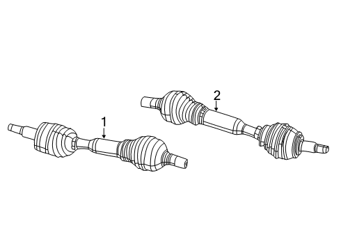 2021 Jeep Cherokee Drive Axles - Front Axle Half Shaft Right Diagram for 68341692AA