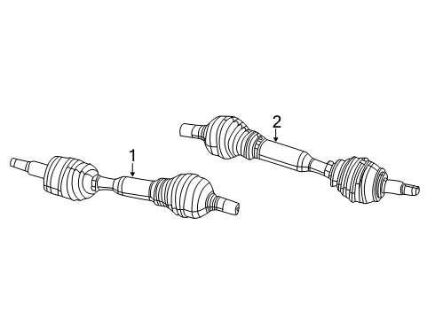 2021 Jeep Cherokee Drive Axles - Front Axle Half Shaft Left Diagram for 68320309AA