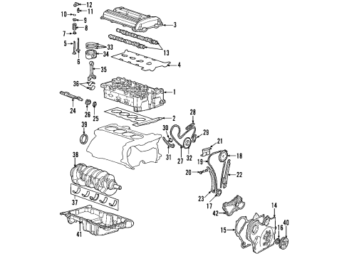 2006 Chevrolet Cobalt Engine Parts, Mounts, Cylinder Head & Valves, Camshaft & Timing, Variable Valve Timing, Oil Pan, Oil Pump, Balance Shafts, Crankshaft & Bearings, Pistons, Rings & Bearings Camshaft Diagram for 12578511