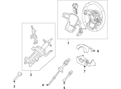 2019 Ford Ranger Steering Column & Wheel, Steering Gear & Linkage Steering Wheel Diagram for KB3Z-3600-AA