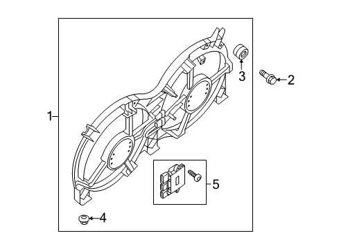 2019 Infiniti QX60 Cooling System, Radiator, Water Pump, Cooling Fan Bush-Rubber Diagram for 64835-3JA1A